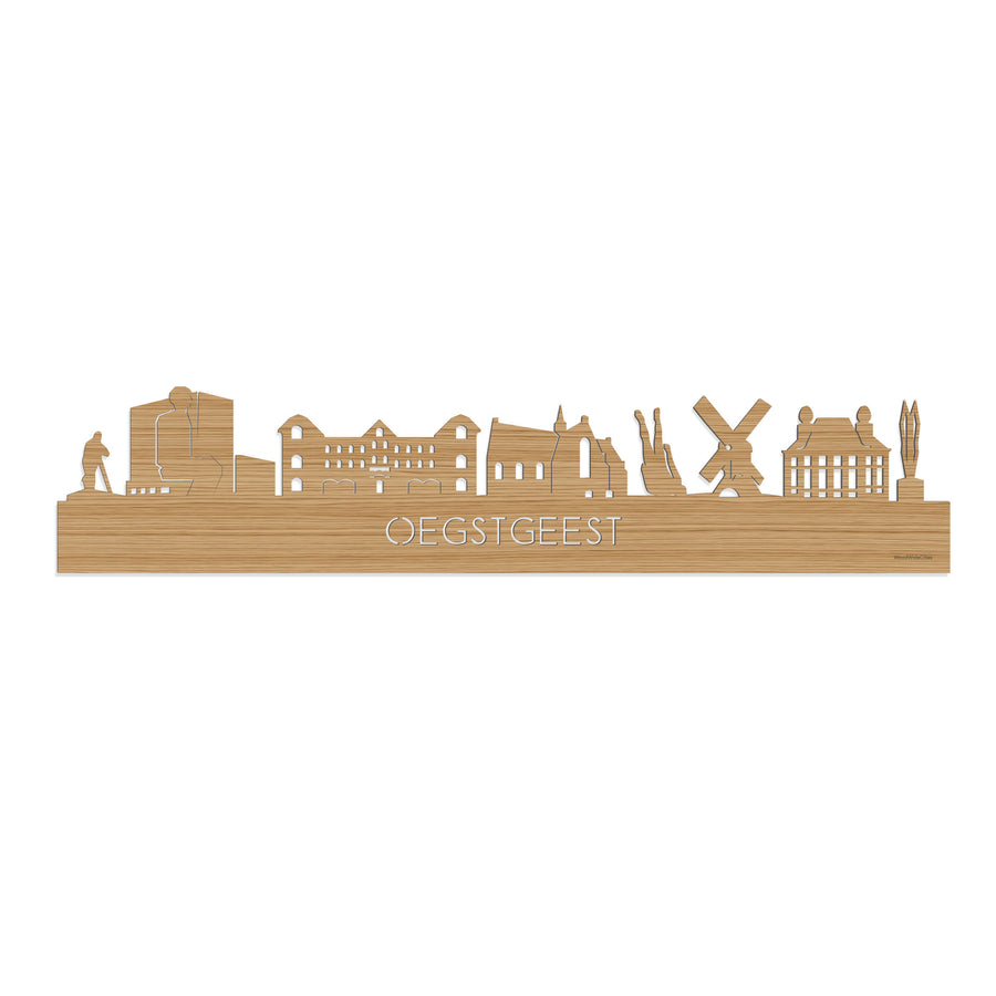 Skyline Oegstgeest Bamboe houten cadeau decoratie relatiegeschenk van WoodWideCities