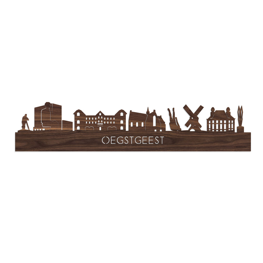 Skyline Oegstgeest Noten houten cadeau decoratie relatiegeschenk van WoodWideCities