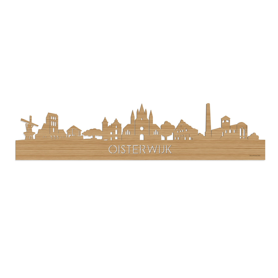 Skyline Oisterwijk Bamboe houten cadeau decoratie relatiegeschenk van WoodWideCities
