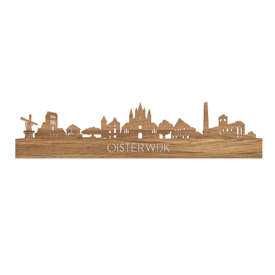 Skyline Oisterwijk Eiken houten cadeau decoratie relatiegeschenk van WoodWideCities