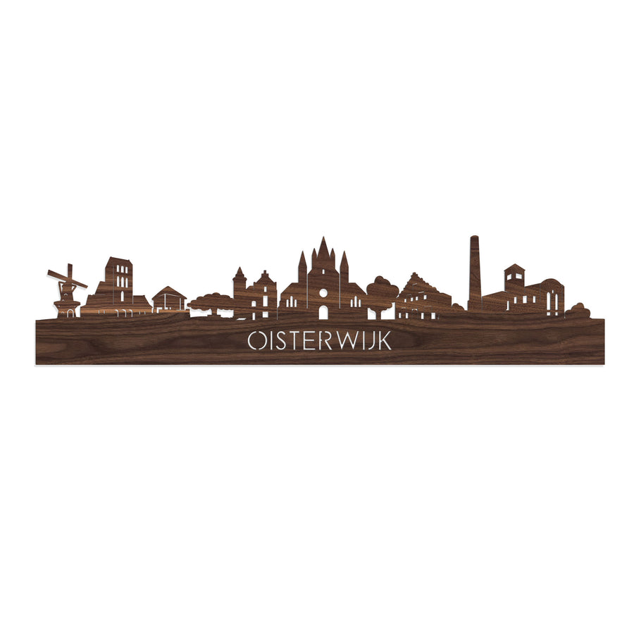 Skyline Oisterwijk Noten houten cadeau decoratie relatiegeschenk van WoodWideCities