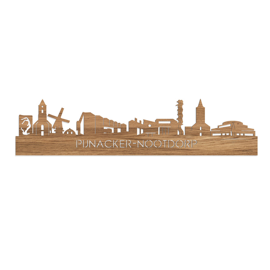 Skyline Pijnacker-Nootdorp Eiken houten cadeau decoratie relatiegeschenk van WoodWideCities