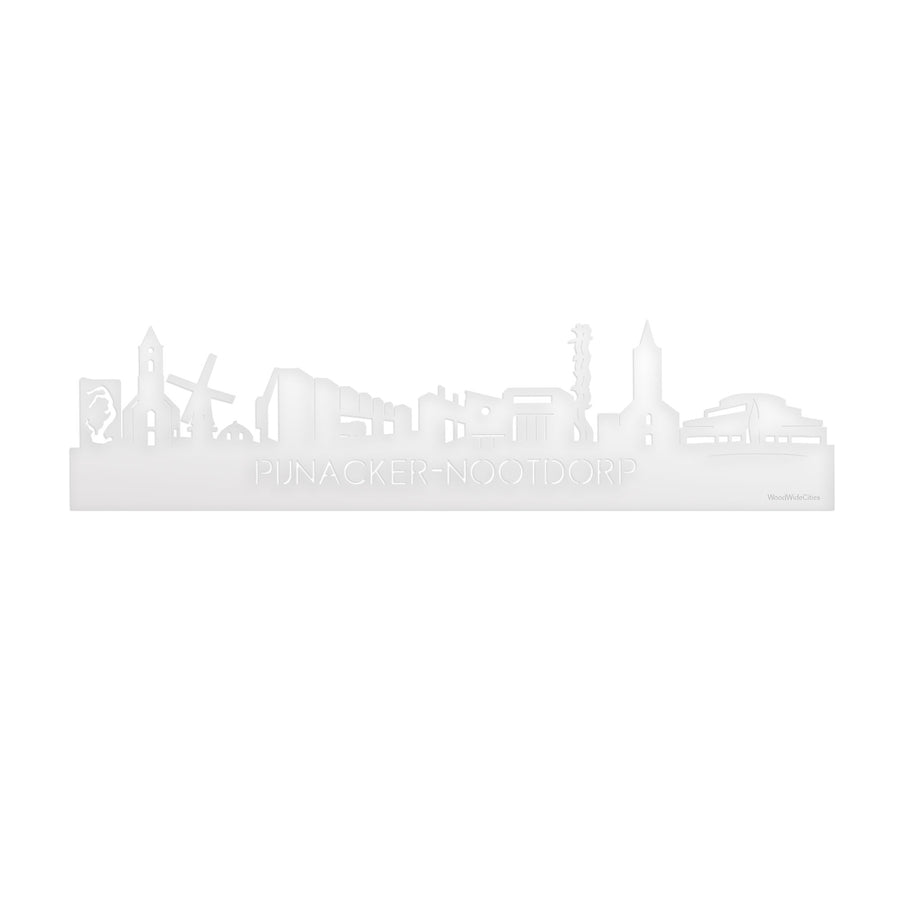 Skyline Pijnacker-Nootdorp Wit glanzend gerecycled kunststof cadeau decoratie relatiegeschenk van WoodWideCities