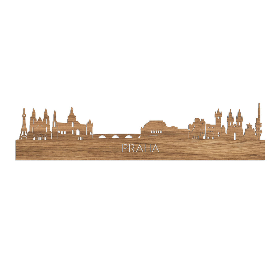 Skyline Praha Eiken houten cadeau decoratie relatiegeschenk van WoodWideCities