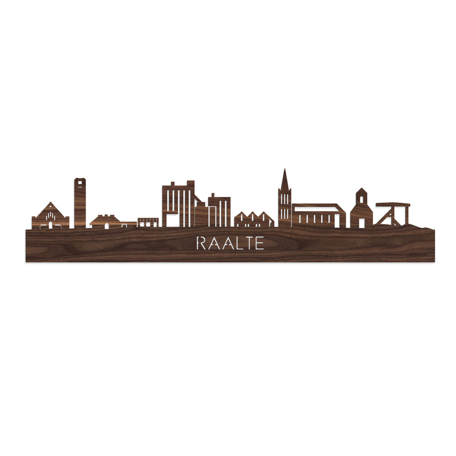 Skyline Raalte Noten houten cadeau decoratie relatiegeschenk van WoodWideCities