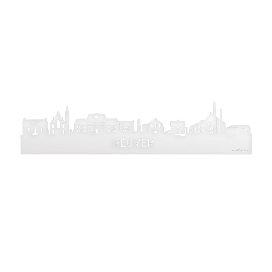 Skyline Reuver Wit glanzend gerecycled kunststof cadeau decoratie relatiegeschenk van WoodWideCities