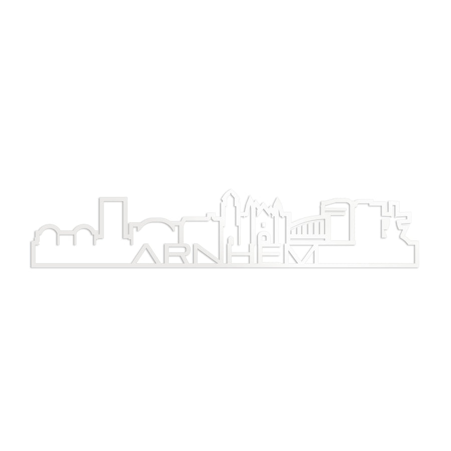 Skyline Shape Arnhem Wit glanzend gerecycled kunststof cadeau decoratie relatiegeschenk van WoodWideCities