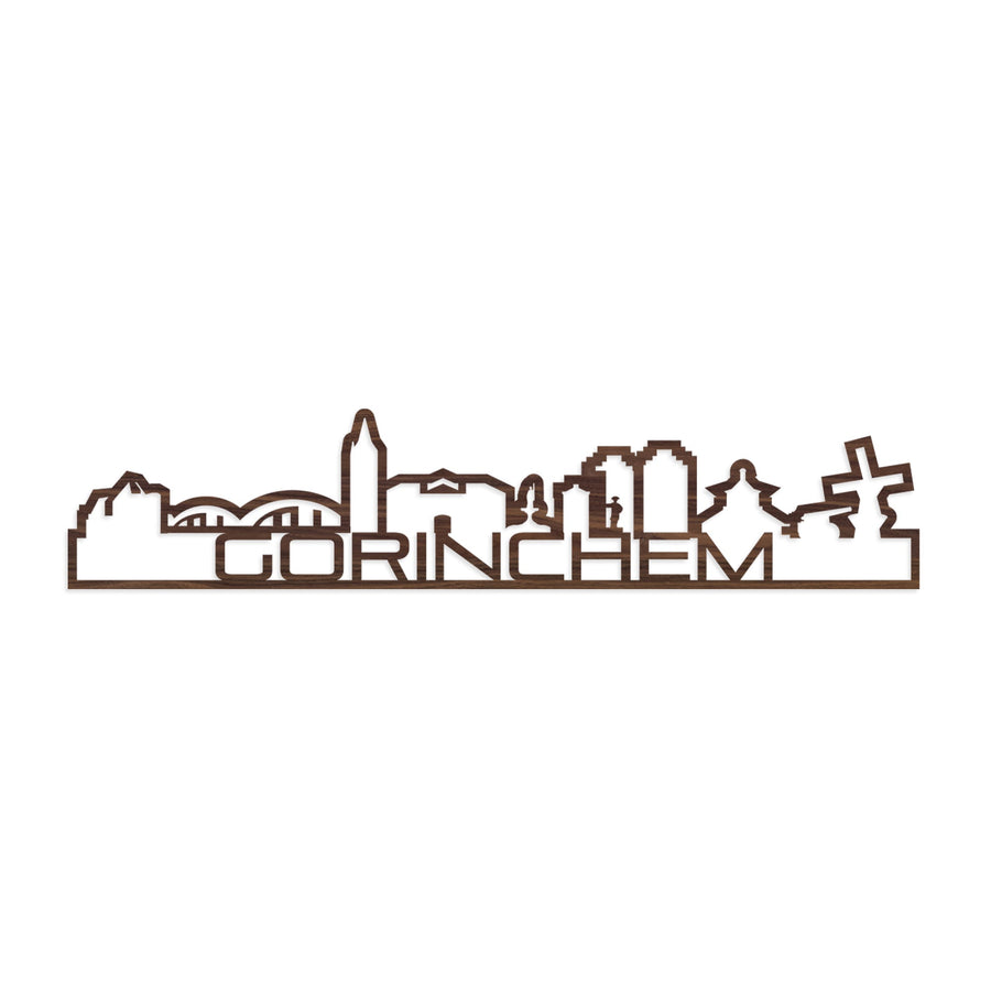 Skyline Shape Gorinchem Noten houten cadeau decoratie relatiegeschenk van WoodWideCities