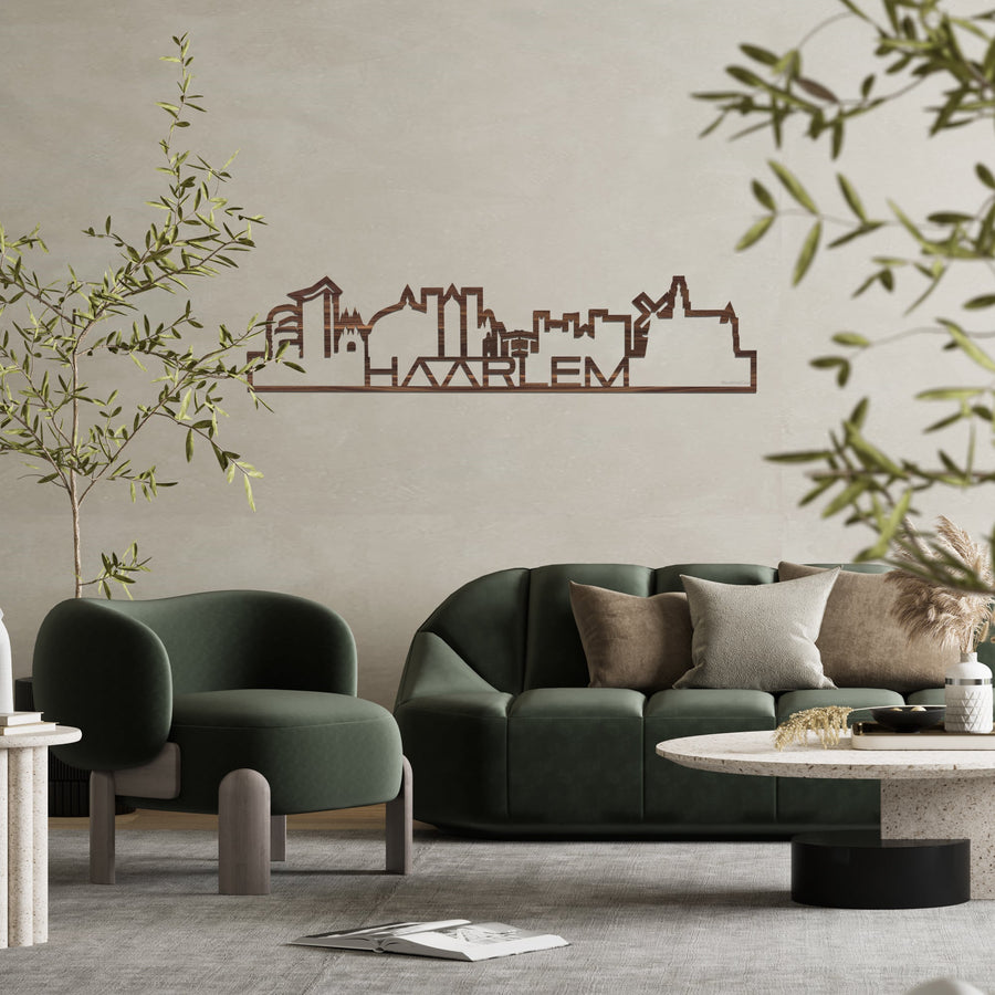Skyline Shape Haarlem Noten houten cadeau decoratie relatiegeschenk van WoodWideCities