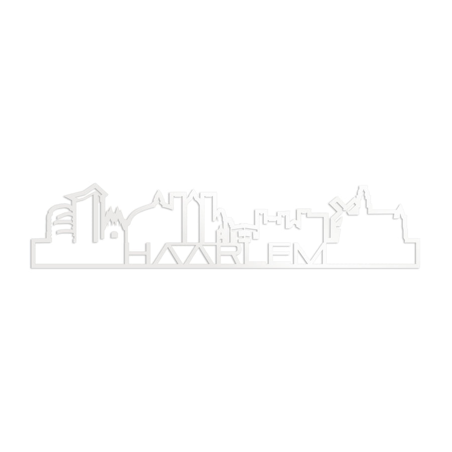 Skyline Shape Haarlem Wit glanzend gerecycled kunststof cadeau decoratie relatiegeschenk van WoodWideCities