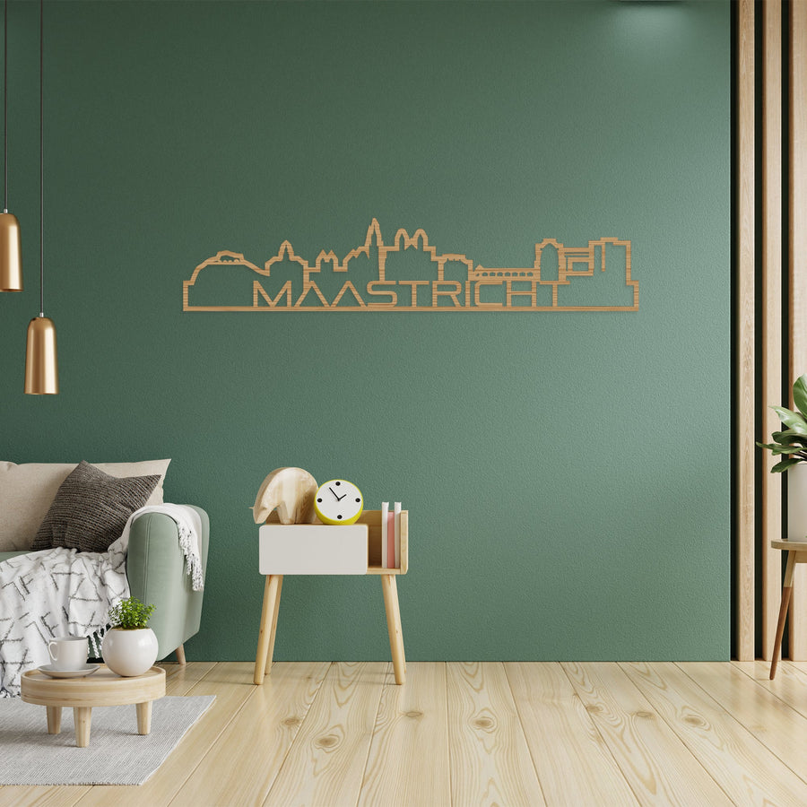 Skyline Shape Maastricht Bamboe houten cadeau decoratie relatiegeschenk van WoodWideCities