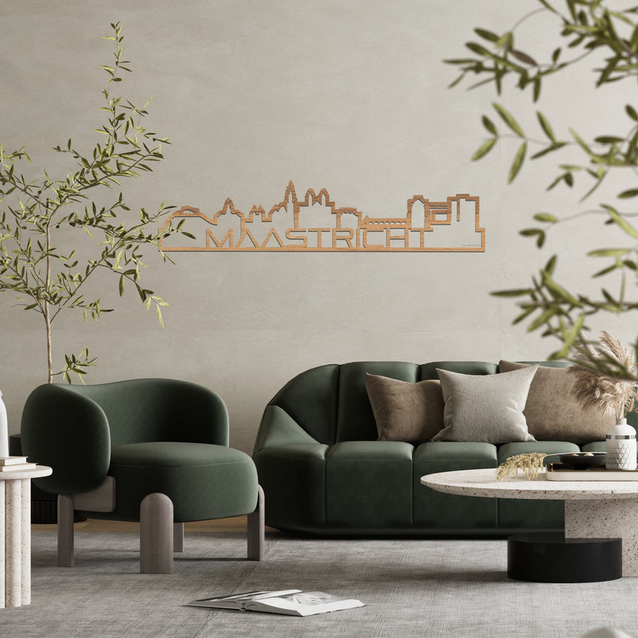 Skyline Shape Maastricht Eiken houten cadeau decoratie relatiegeschenk van WoodWideCities
