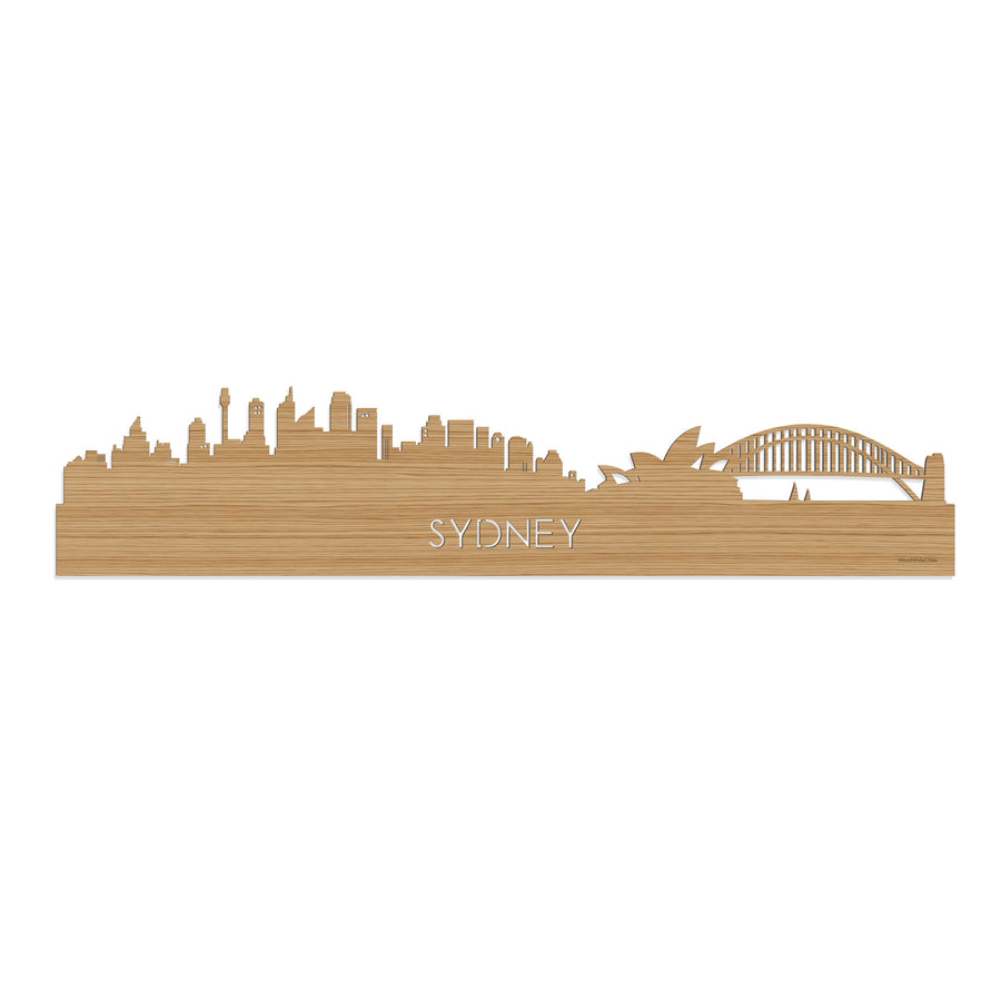 Skyline Sydney Bamboe houten cadeau decoratie relatiegeschenk van WoodWideCities