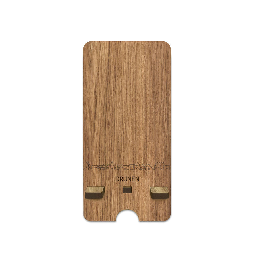 Skyline Telefoonhouder Drunen houten cadeau decoratie relatiegeschenk van WoodWideCities