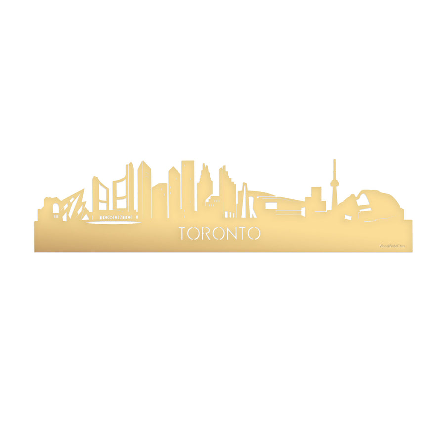 Skyline Toronto Metallic Goud gerecycled kunststof cadeau decoratie relatiegeschenk van WoodWideCities