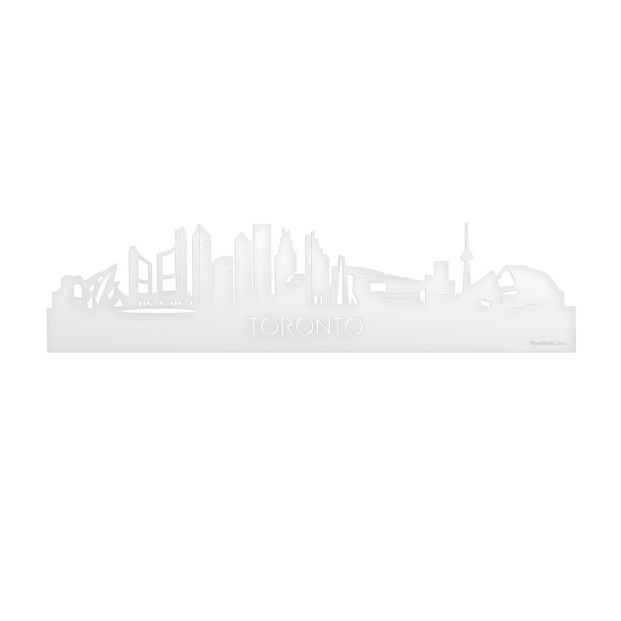 Skyline Toronto Wit glanzend gerecycled kunststof cadeau decoratie relatiegeschenk van WoodWideCities