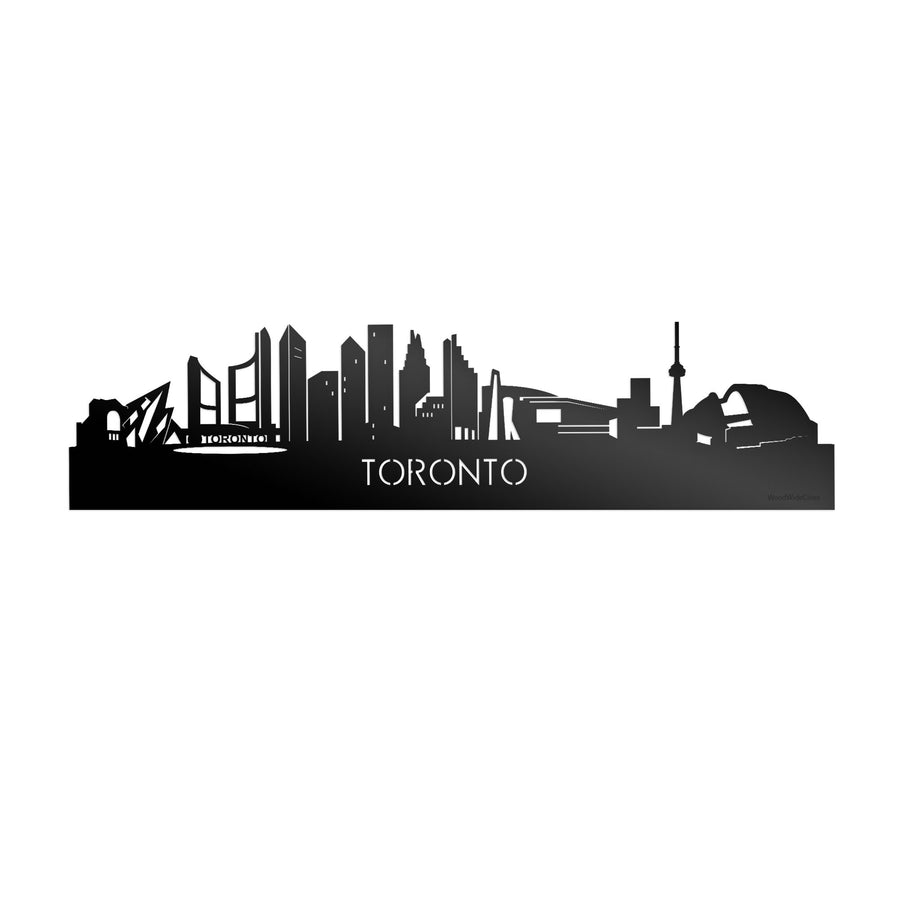 Skyline Toronto Zwart glanzend gerecycled kunststof cadeau decoratie relatiegeschenk van WoodWideCities