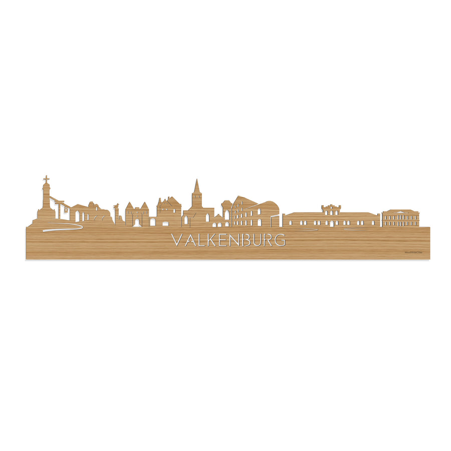 Skyline Valkenburg Bamboe houten cadeau decoratie relatiegeschenk van WoodWideCities