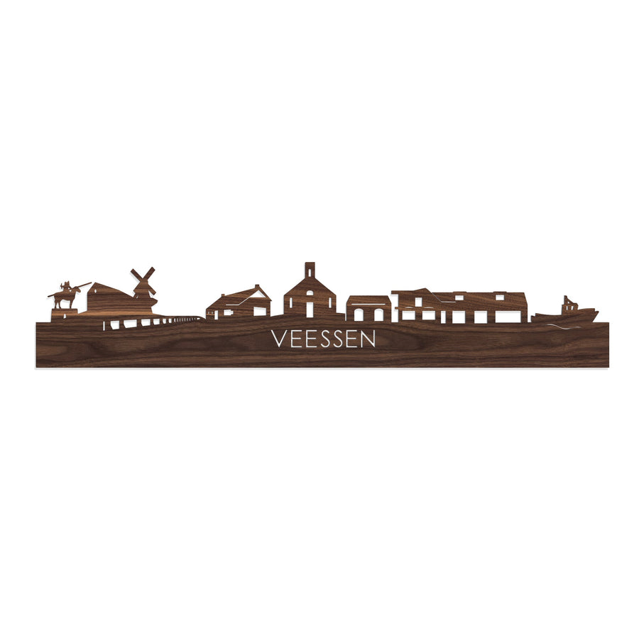 Skyline Veessen Noten houten cadeau decoratie relatiegeschenk van WoodWideCities
