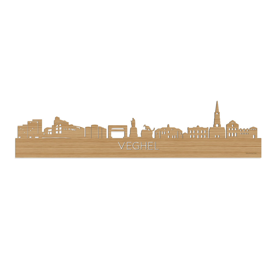 Skyline Veghel Bamboe houten cadeau decoratie relatiegeschenk van WoodWideCities