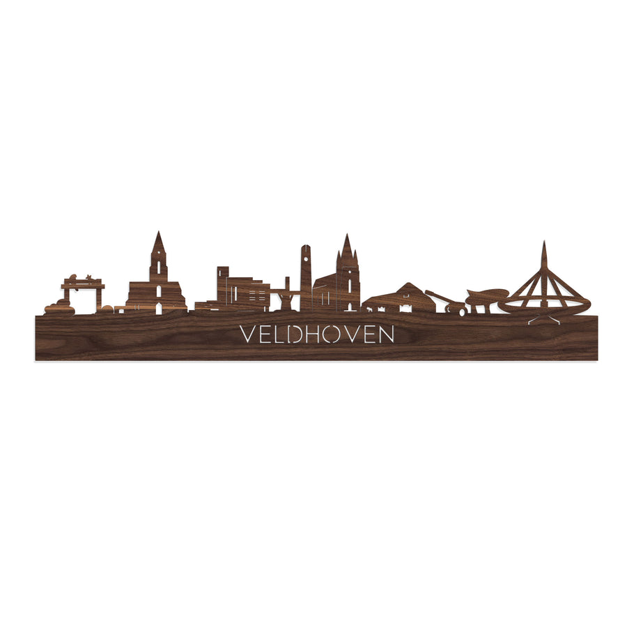 Skyline Veldhoven Noten houten cadeau decoratie relatiegeschenk van WoodWideCities