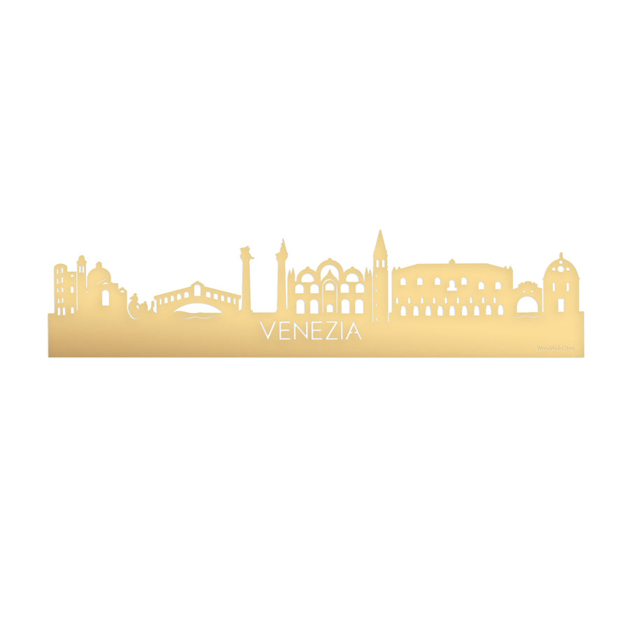 Skyline Venezia Metallic Goud gerecycled kunststof cadeau decoratie relatiegeschenk van WoodWideCities