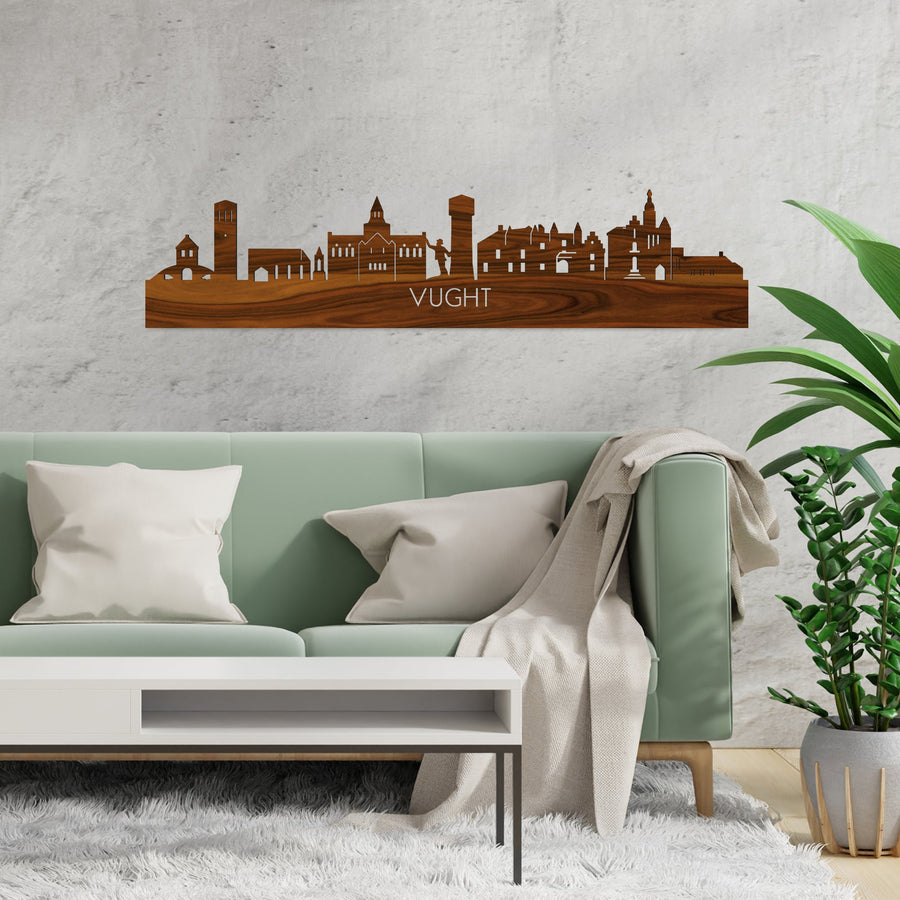 Skyline Vught Palissander houten cadeau decoratie relatiegeschenk van WoodWideCities