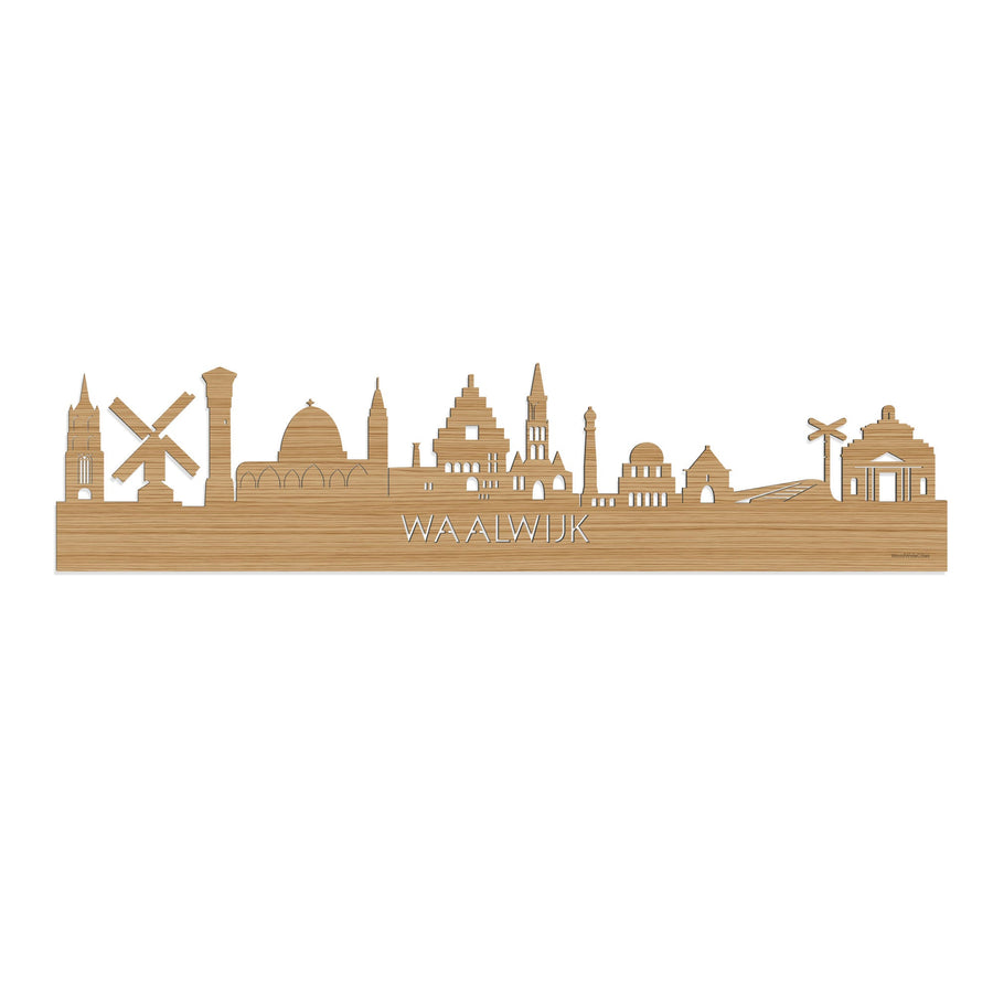 Skyline Waalwijk Bamboe houten cadeau decoratie relatiegeschenk van WoodWideCities
