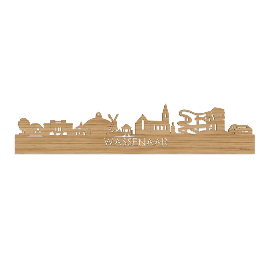 Skyline Wassenaar Bamboe houten cadeau decoratie relatiegeschenk van WoodWideCities