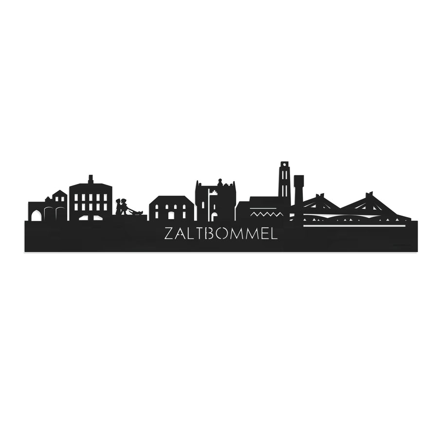 Skyline Zaltbommel Zwart houten cadeau decoratie relatiegeschenk van WoodWideCities