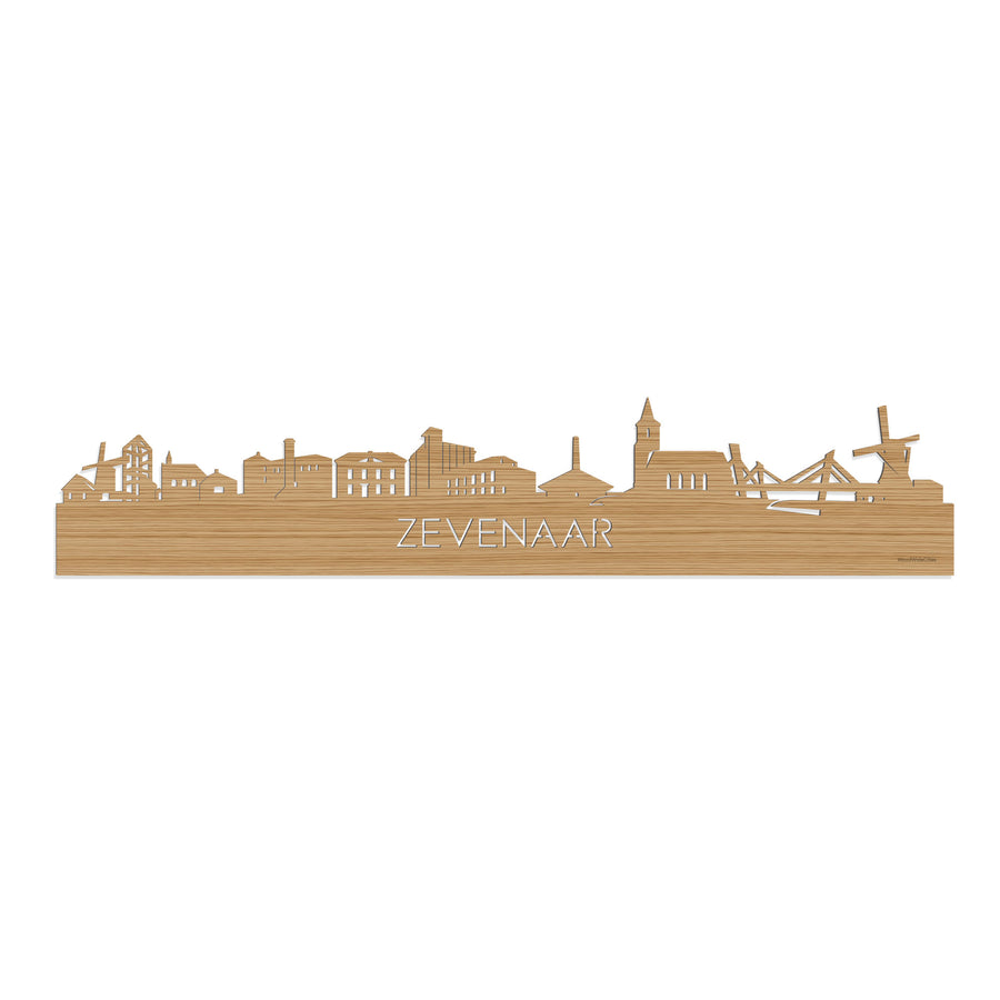 Skyline Zevenaar Bamboe houten cadeau decoratie relatiegeschenk van WoodWideCities