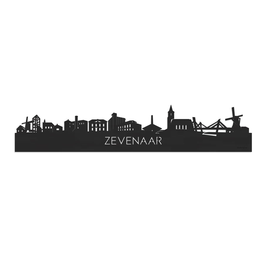 Skyline Zevenaar Zwart houten cadeau decoratie relatiegeschenk van WoodWideCities