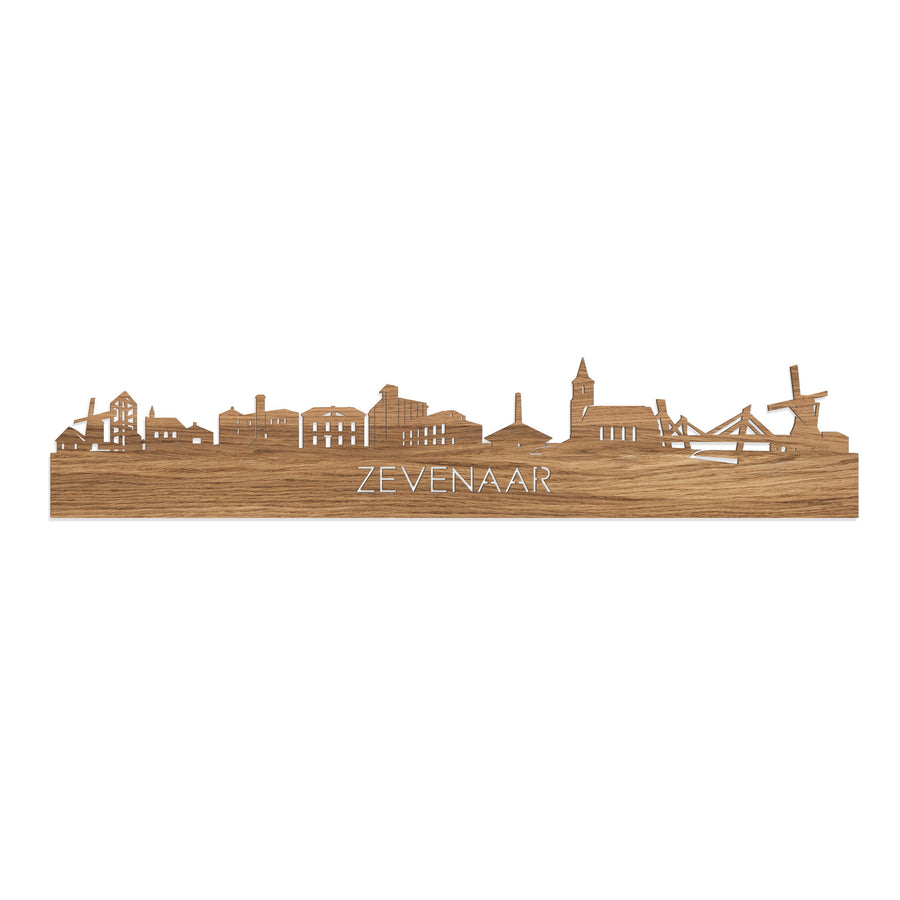 Skyline Zevenaar Eiken houten cadeau decoratie relatiegeschenk van WoodWideCities