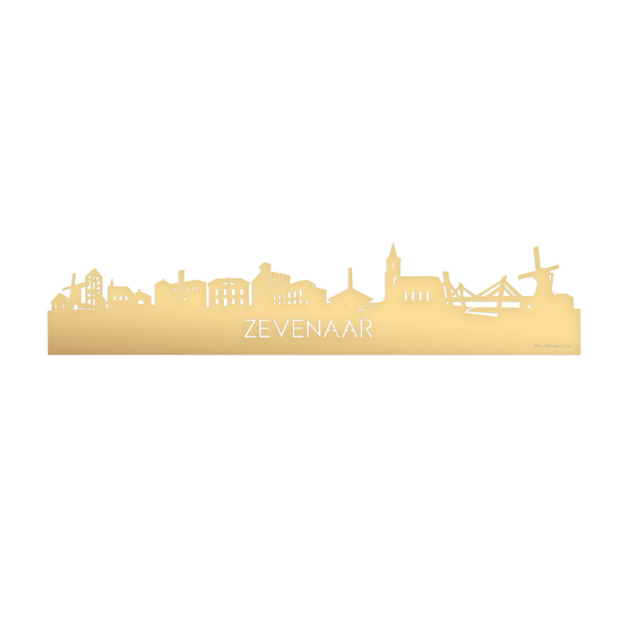 Skyline Zevenaar Metallic Goud gerecycled kunststof cadeau decoratie relatiegeschenk van WoodWideCities