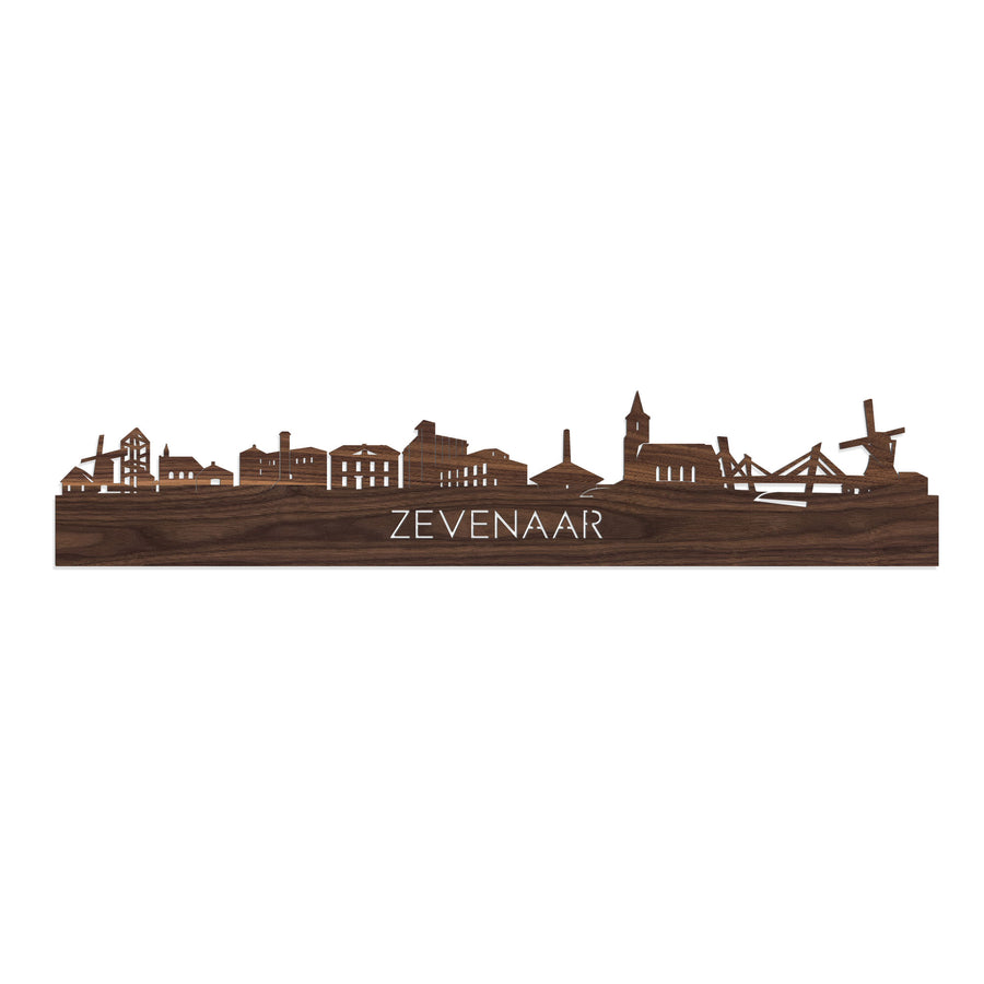 Skyline Zevenaar Noten houten cadeau decoratie relatiegeschenk van WoodWideCities