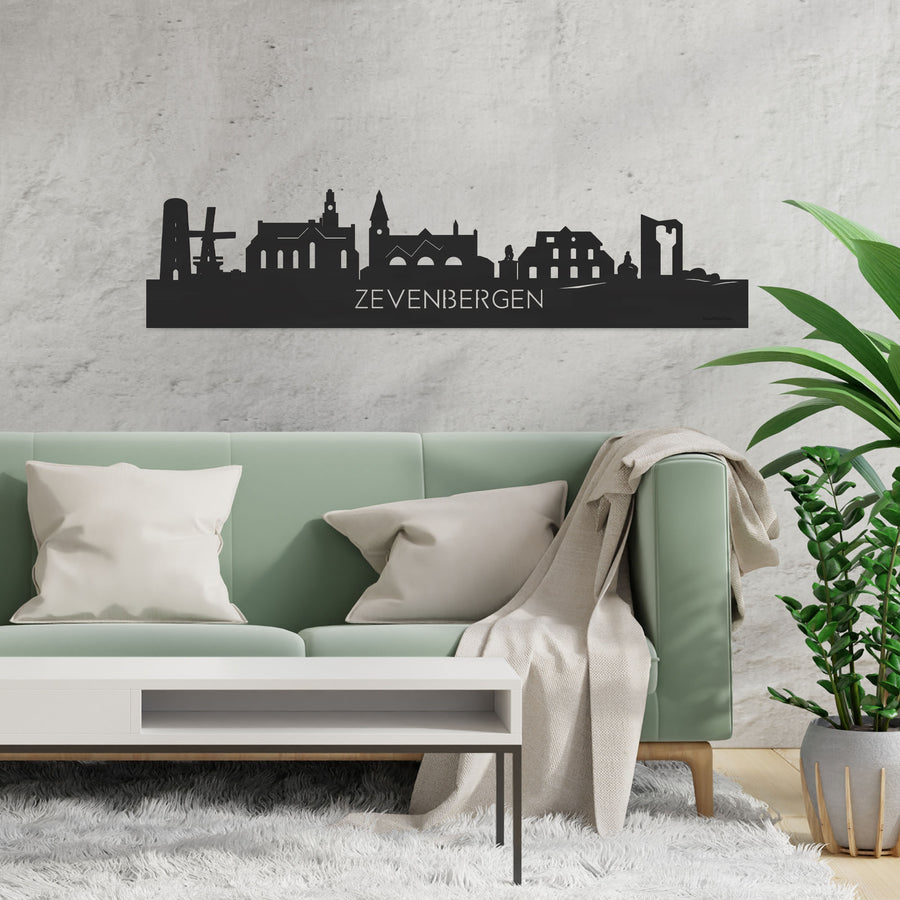 Skyline Zevenbergen Zwart houten cadeau decoratie relatiegeschenk van WoodWideCities