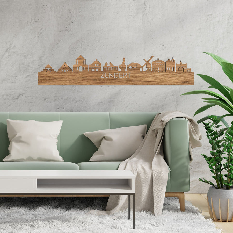Skyline Zundert Eiken houten cadeau decoratie relatiegeschenk van WoodWideCities