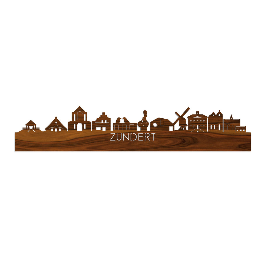 Skyline Zundert Palissander houten cadeau decoratie relatiegeschenk van WoodWideCities