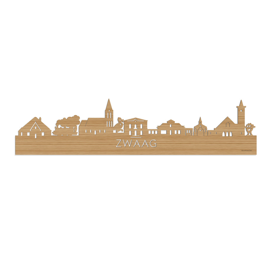 Skyline Zwaag Bamboe houten cadeau decoratie relatiegeschenk van WoodWideCities