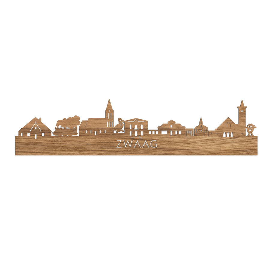 Skyline Zwaag Eiken houten cadeau decoratie relatiegeschenk van WoodWideCities