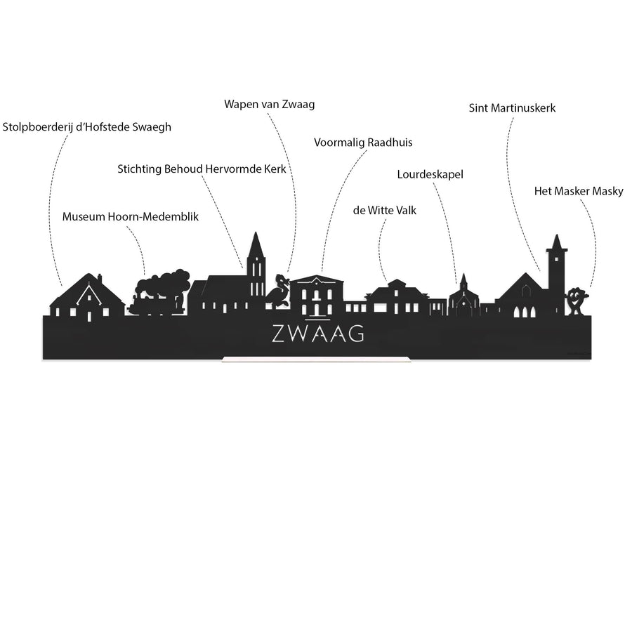 Skyline Zwaag Metallic Goud gerecycled kunststof cadeau decoratie relatiegeschenk van WoodWideCities