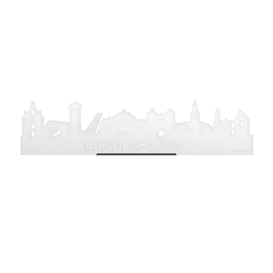 Standing Skyline Bergen op Zoom Wit Glanzend 40 cm houten cadeau decoratie relatiegeschenk van WoodWideCities