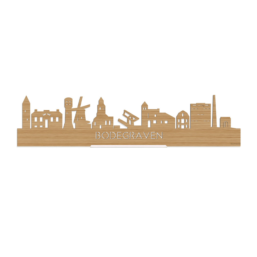 Standing Skyline Bodegraven Bamboe houten cadeau decoratie relatiegeschenk van WoodWideCities