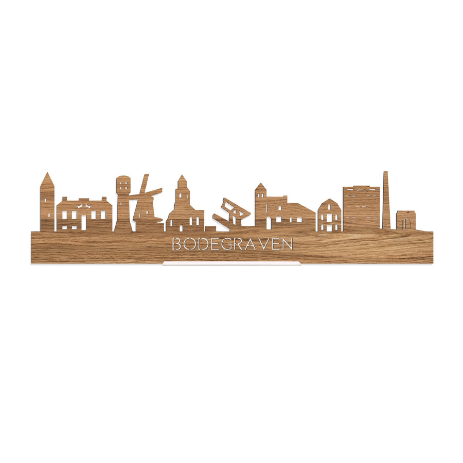 Standing Skyline Bodegraven Eiken houten cadeau decoratie relatiegeschenk van WoodWideCities