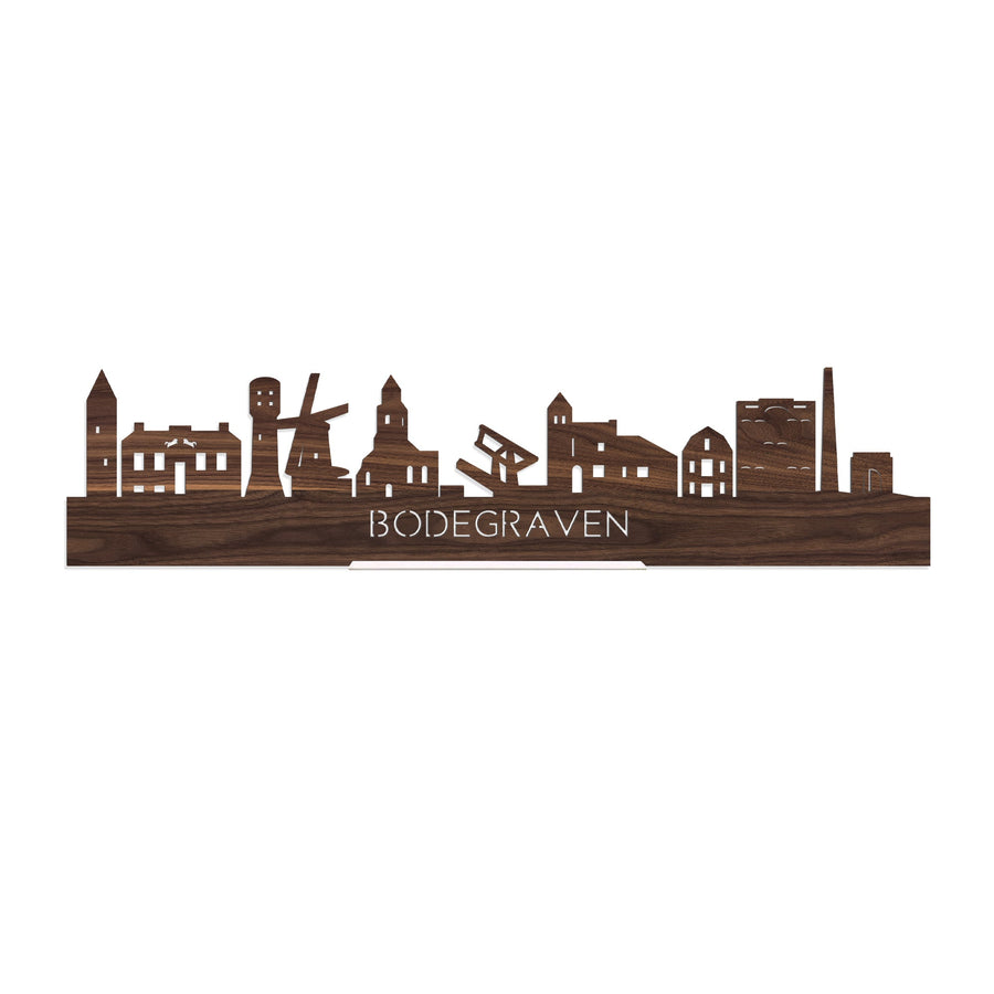 Standing Skyline Bodegraven Noten houten cadeau decoratie relatiegeschenk van WoodWideCities