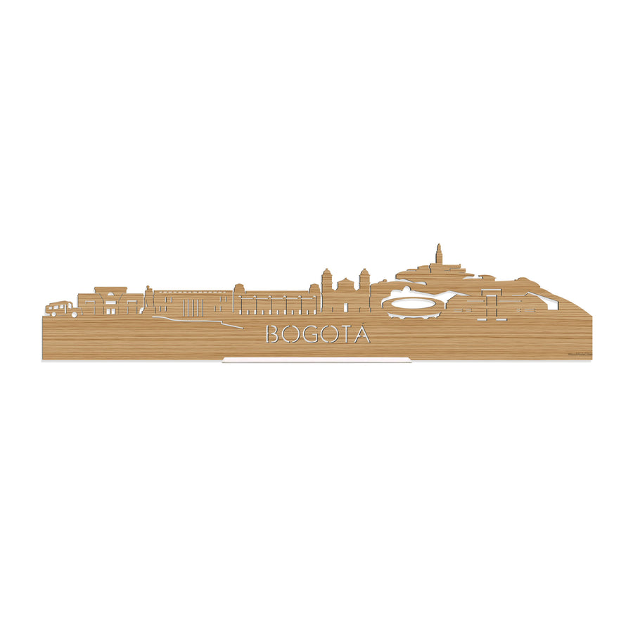 Standing Skyline Bogotá Bamboe houten cadeau decoratie relatiegeschenk van WoodWideCities