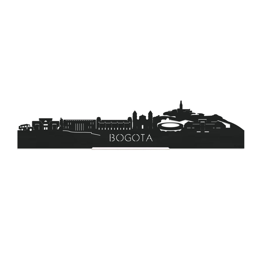 Standing Skyline Bogotá Zwart houten cadeau decoratie relatiegeschenk van WoodWideCities