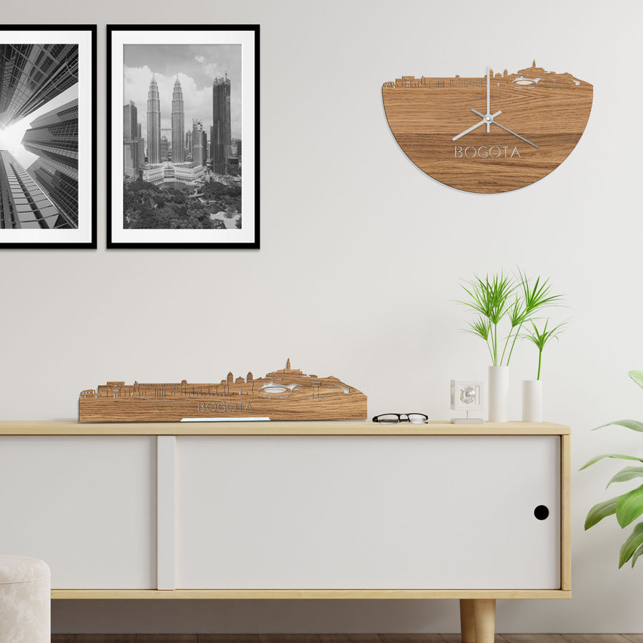 Standing Skyline Bogotá Eiken houten cadeau decoratie relatiegeschenk van WoodWideCities