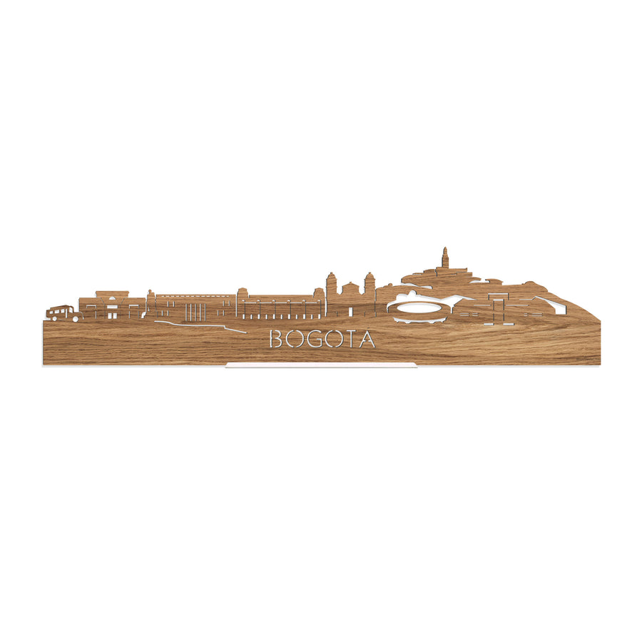Standing Skyline Bogotá Eiken houten cadeau decoratie relatiegeschenk van WoodWideCities