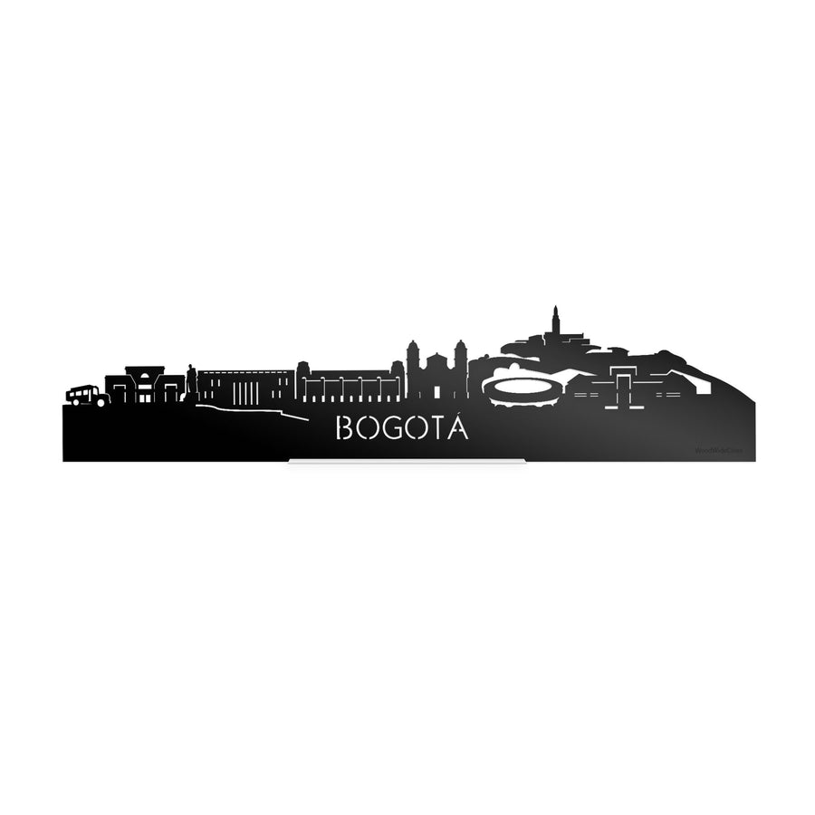 Standing Skyline Bogotá Zwart glanzend gerecycled kunststof cadeau decoratie relatiegeschenk van WoodWideCities